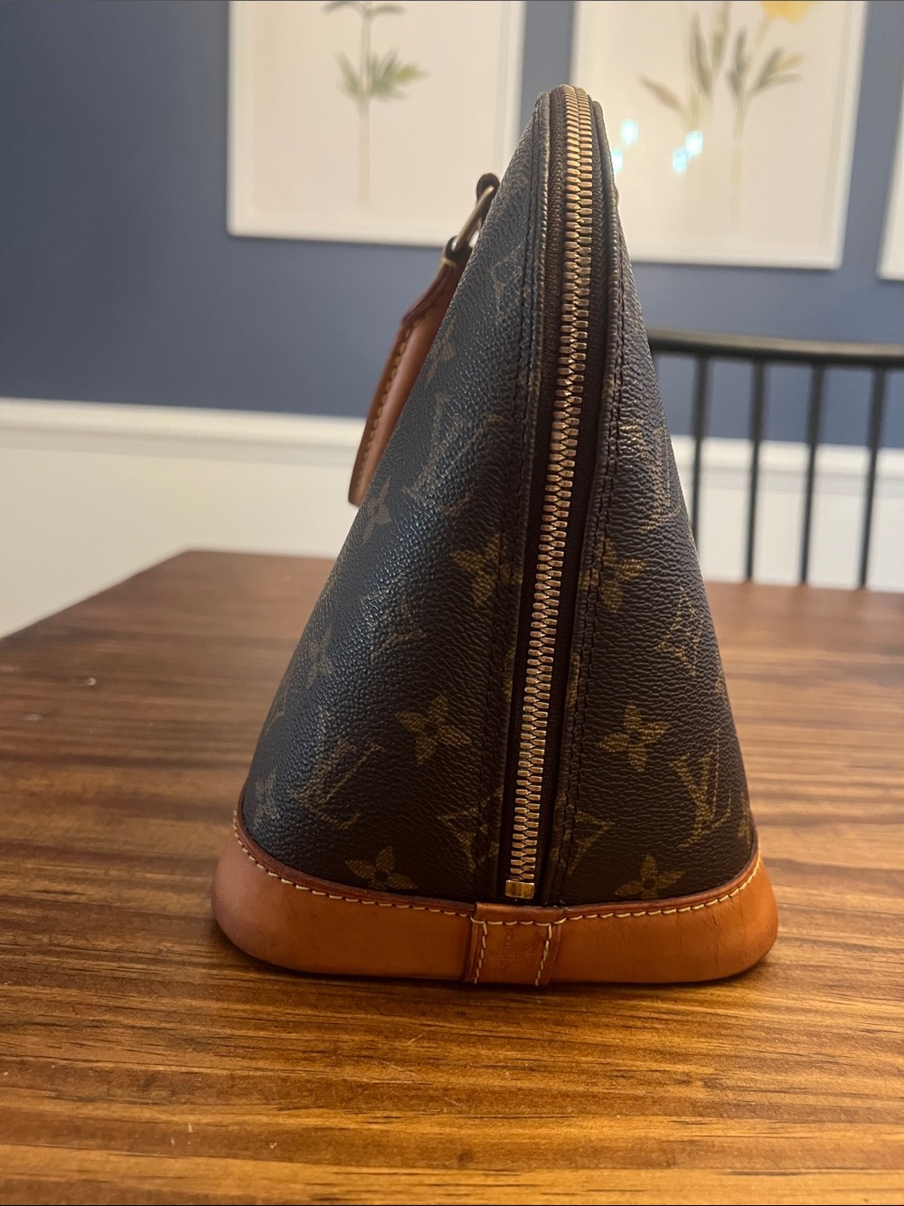 Louis Vuitton Monogram Alma Satchel - Brown/Gold Trim - Picture 3 of 14